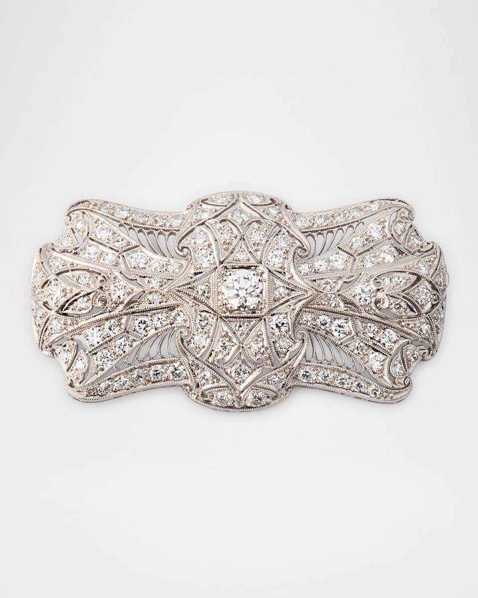Estate Platinum Diamond Edwardian Brooch Pendant
